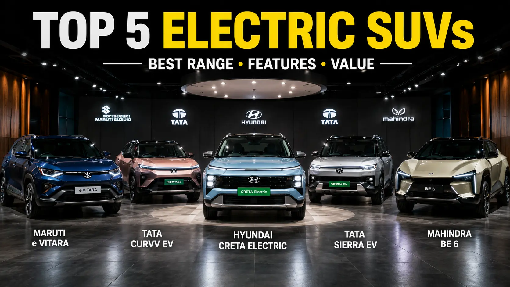 Best Electric car under 20 lakh शोरूम लाइनअप फीचर्ड फोटो
