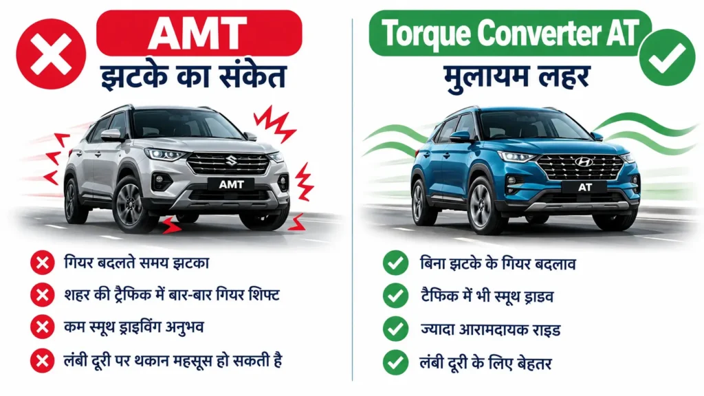 diesel automatic gearbox types India - टॉर्क कनवर्टर बनाम AMT तुलना, Best diesel automatic cars in India में।