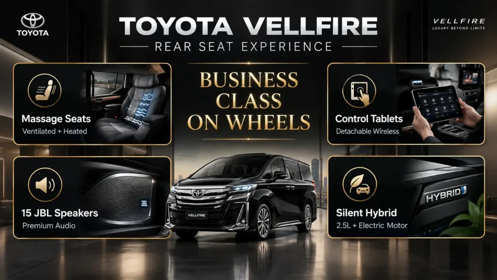 Toyota Vellfire 7 Seater Luxury — एग्ज़ीक्यूटिव लाउंज जैसी पिछली सीटें और बिज़नेस क्लास जैसा आराम
