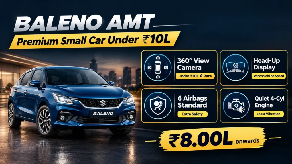 Automatic Car Under 10 Lakhs with 360 Camera — Maruti Baleno AMT Features aur Price India